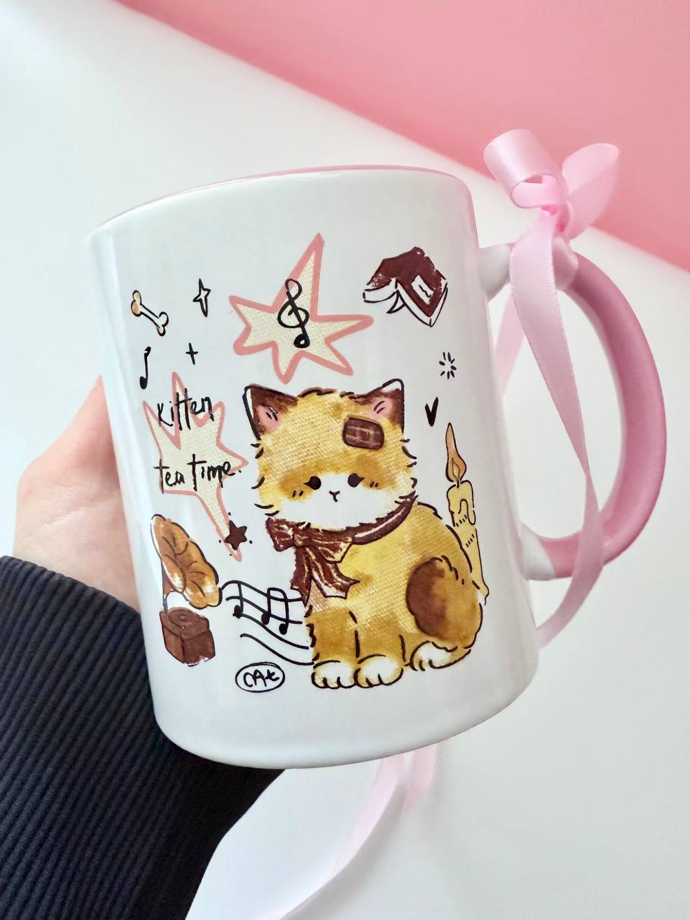 Подарочный набор "Котик-музыкант": кружка, пенал, открытка