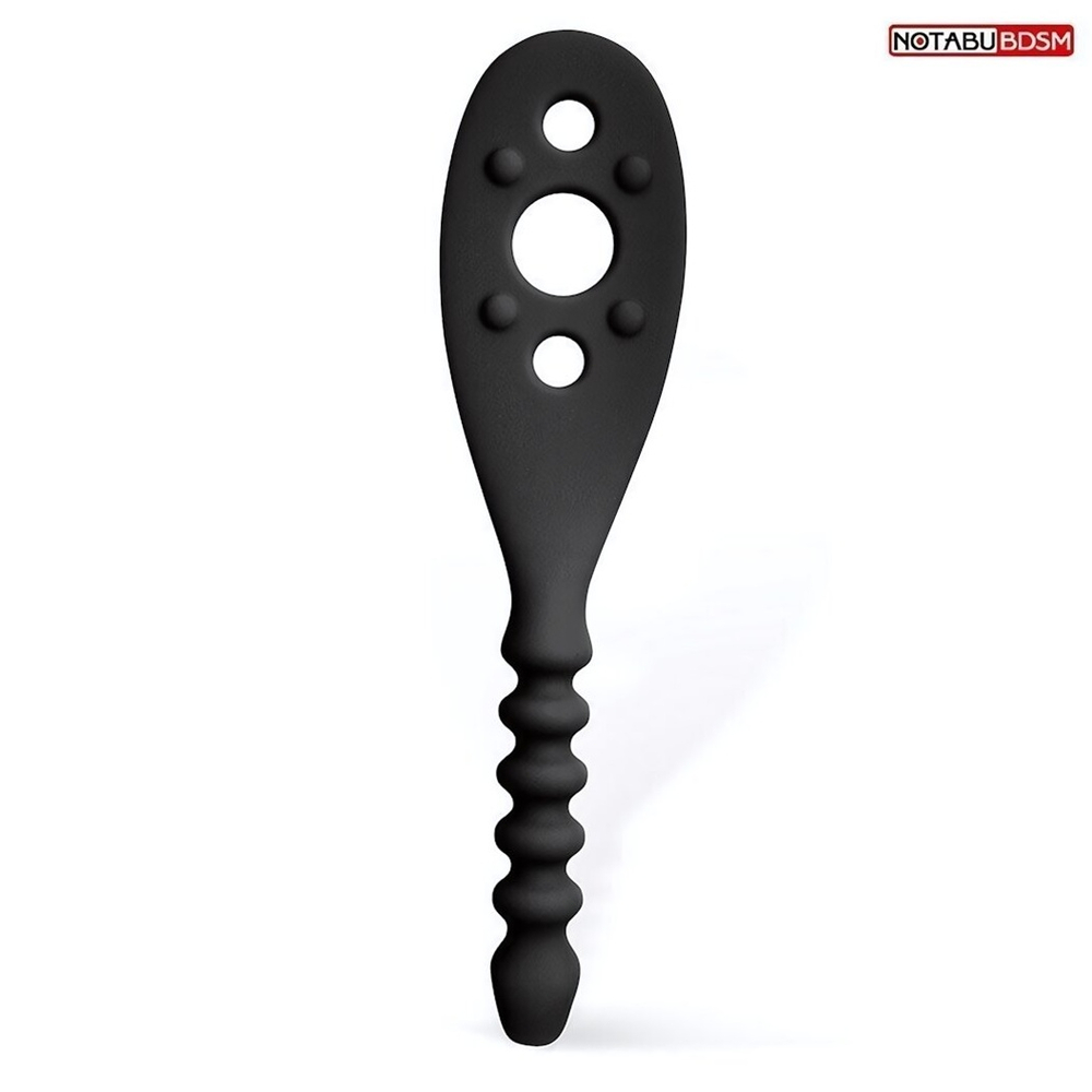 Черная силиконовая шлепалка - 30 см. (Цвет: черный)