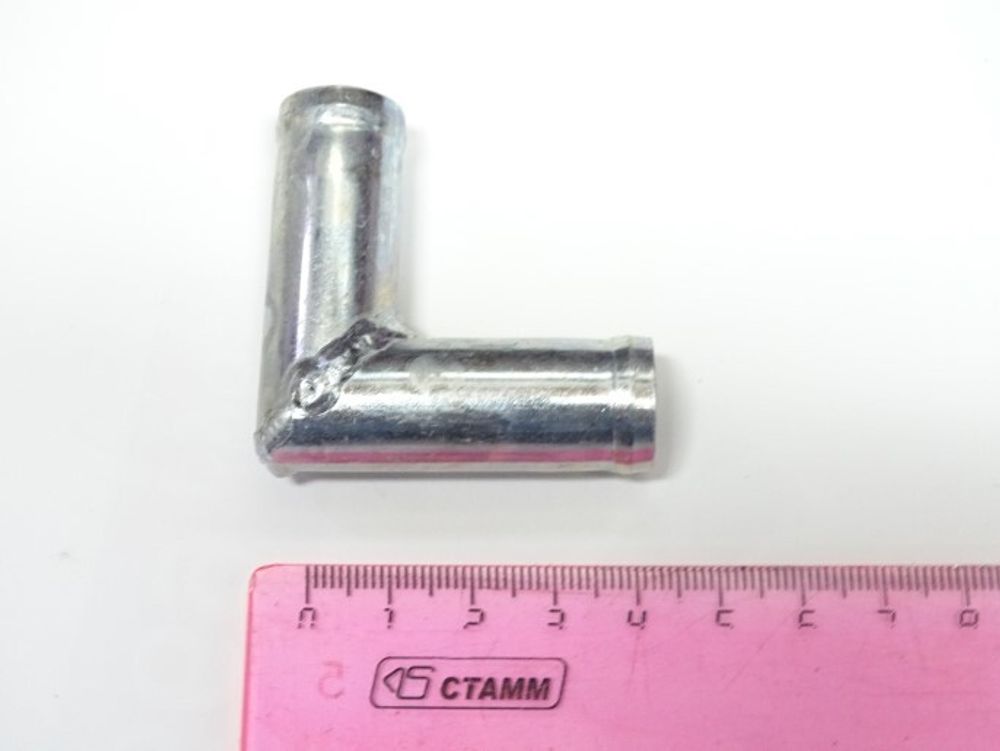 Трубка соединитель для патрубков уголок 90.16x16 L= 40x40 (металл) (CARUM)