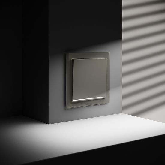 Выключатель встраиваемый VOLTUM S70 одноклавишный с подсветкой 10А, (шелк)