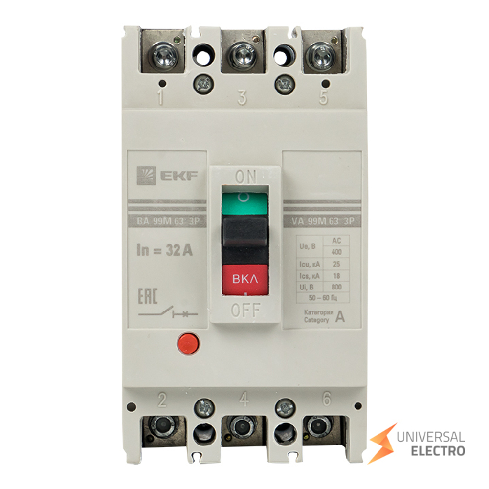 Выключатель автоматический ВА-99М 63/32А 3P 25кА EKF