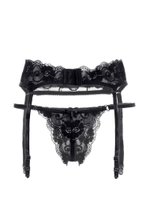 Кружевной пояс для чулок и трусики-стринги Tatyana (Размер: 50-52) (Цвет: белый)