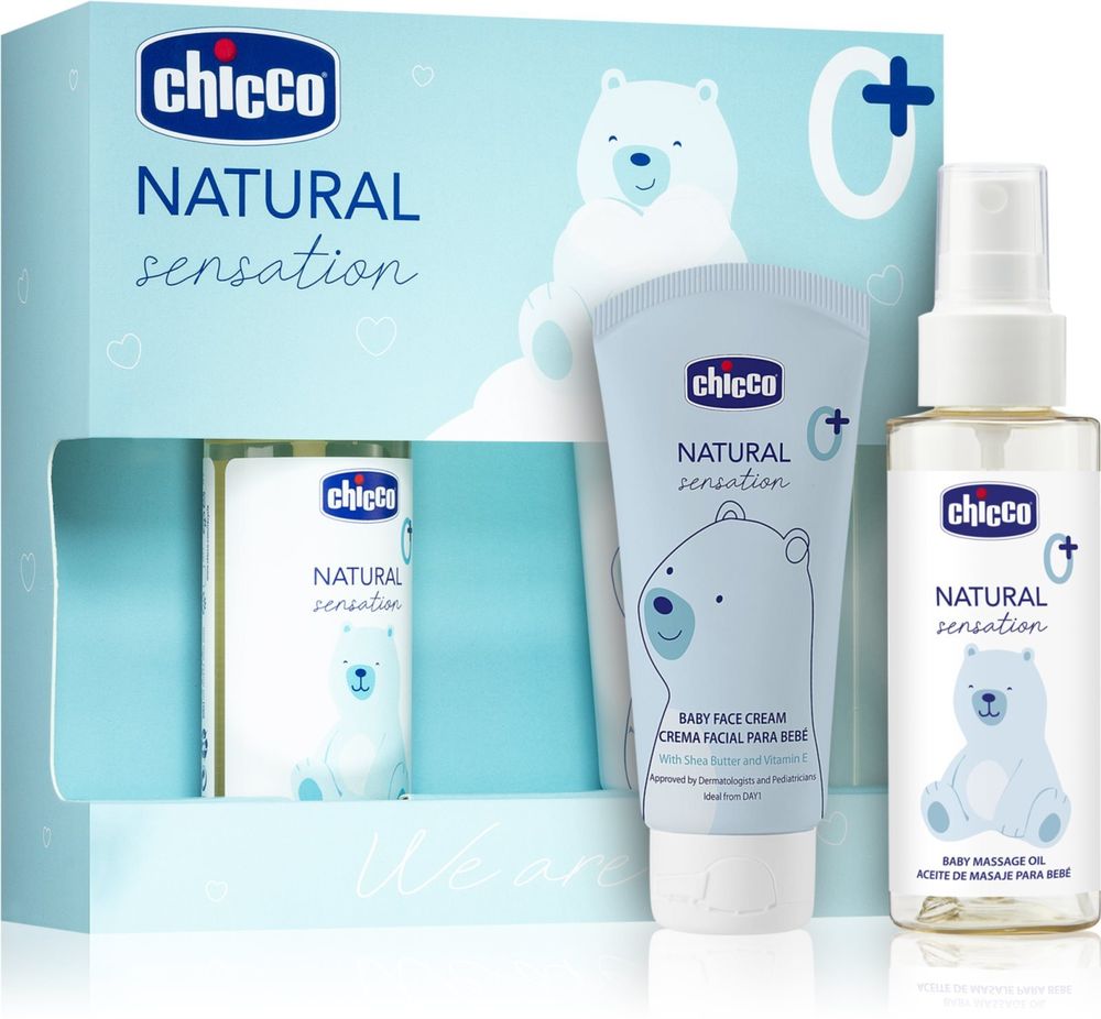 Chicco 0 + massage oil for children from birth 100 мл + 0 + face cream for children from birth 50 мл Natural Sensation We are 2