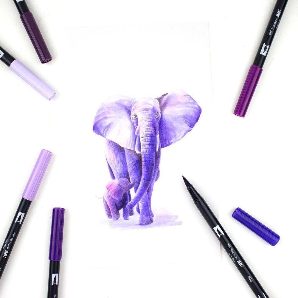 Набор Tombow AB-T Dual Brush 6 Purple Blendables