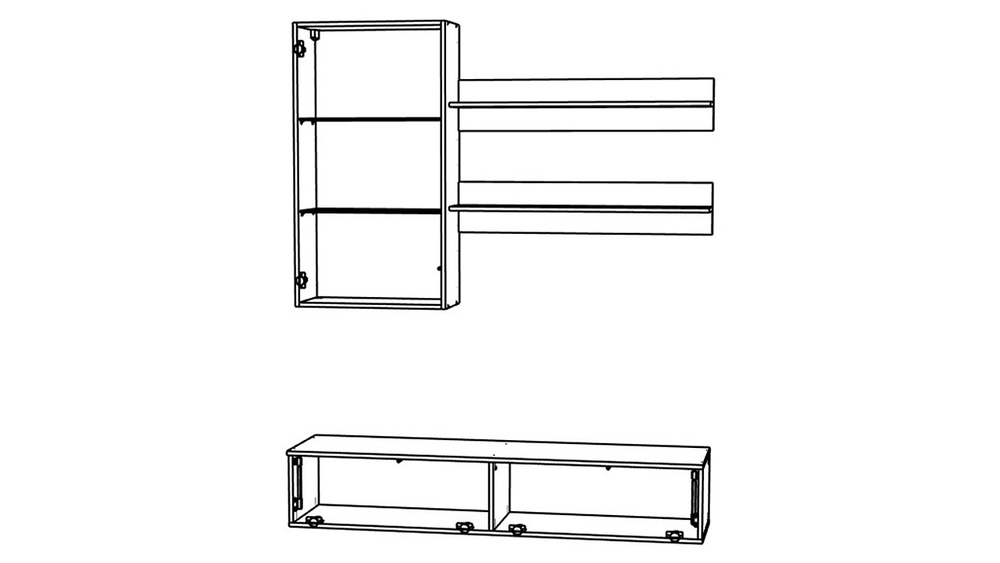 Гостиная 20 МДФ Черный DM089-6Т (глянец) / Белый Фасадный 0101 PE 160*40*150 см,    Фиеста