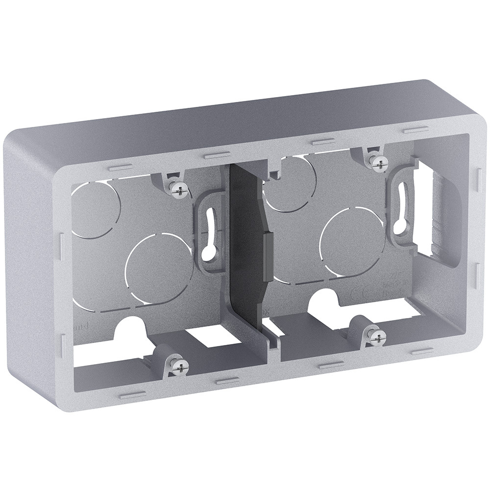 Коробка для накладного монтажа 2 поста алюминий Inspiria Legrand