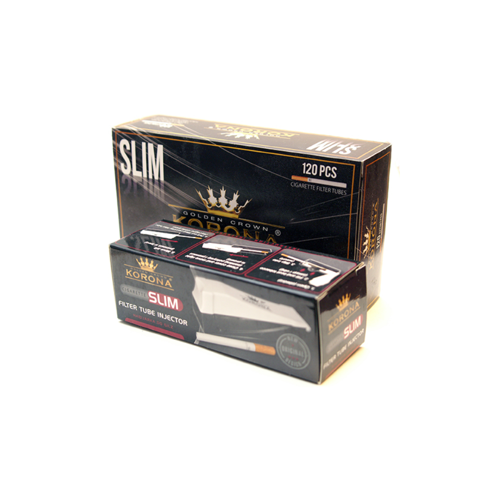 Комплект гильзы "Kоrоna" Slim 120шт. + машинка набивочная "Korona" Slim