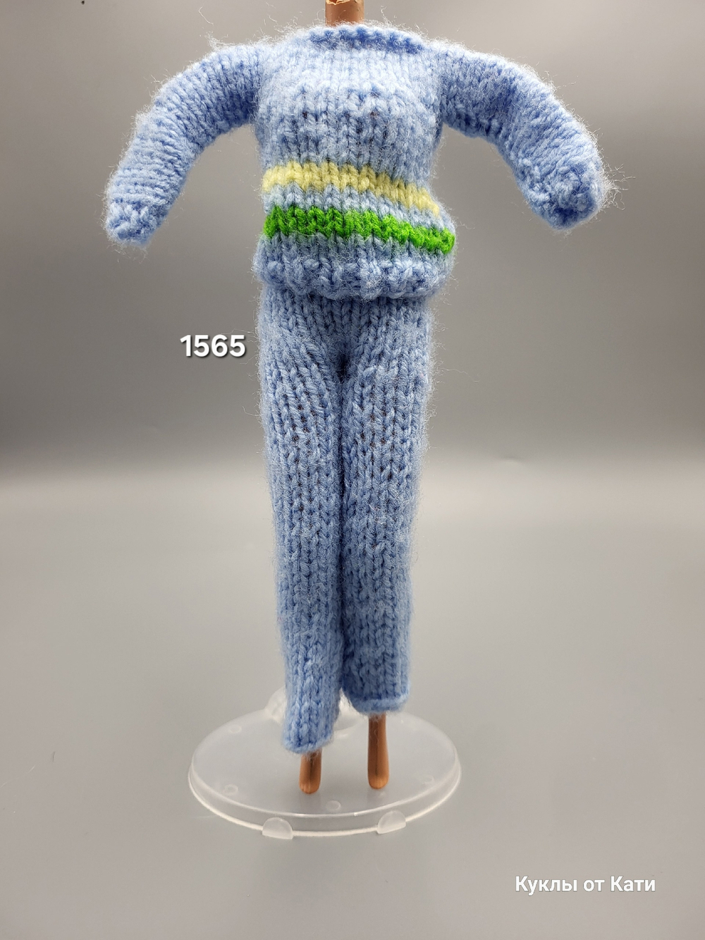 Одежда для куклы Барби винтаж вязаный костюм 1565