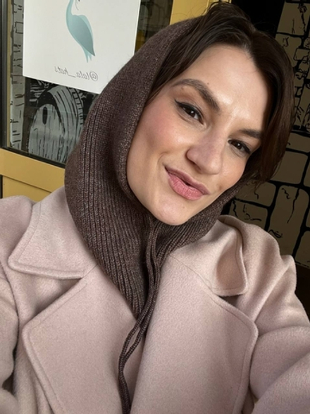 Капюшон вязаный шоколад