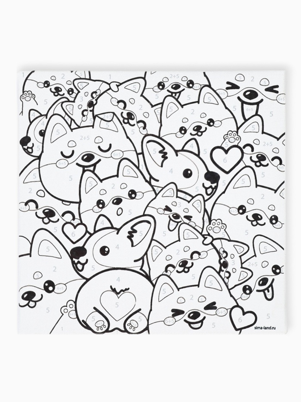 Картина по номерам для детей «Корги», 15×15 см
