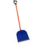 Лопата снеговая пластиковая Купец-2 410*460 мм, цветная с стеклокомп.черенком и V-ручкой, d=32