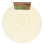 Салфетка на стол 38см «Бохо» круги, молочная