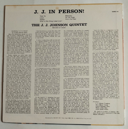Винтажная виниловая пластинка LP The J.J. Johnson Quintet J. J. In Person (Japan 1980) (No Obi)