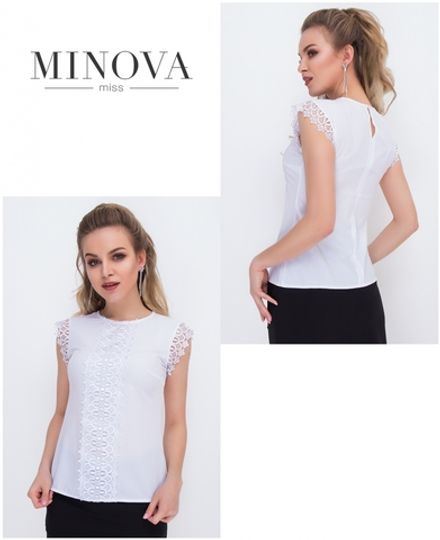 Блуза 1055-белый Minova Фото 2