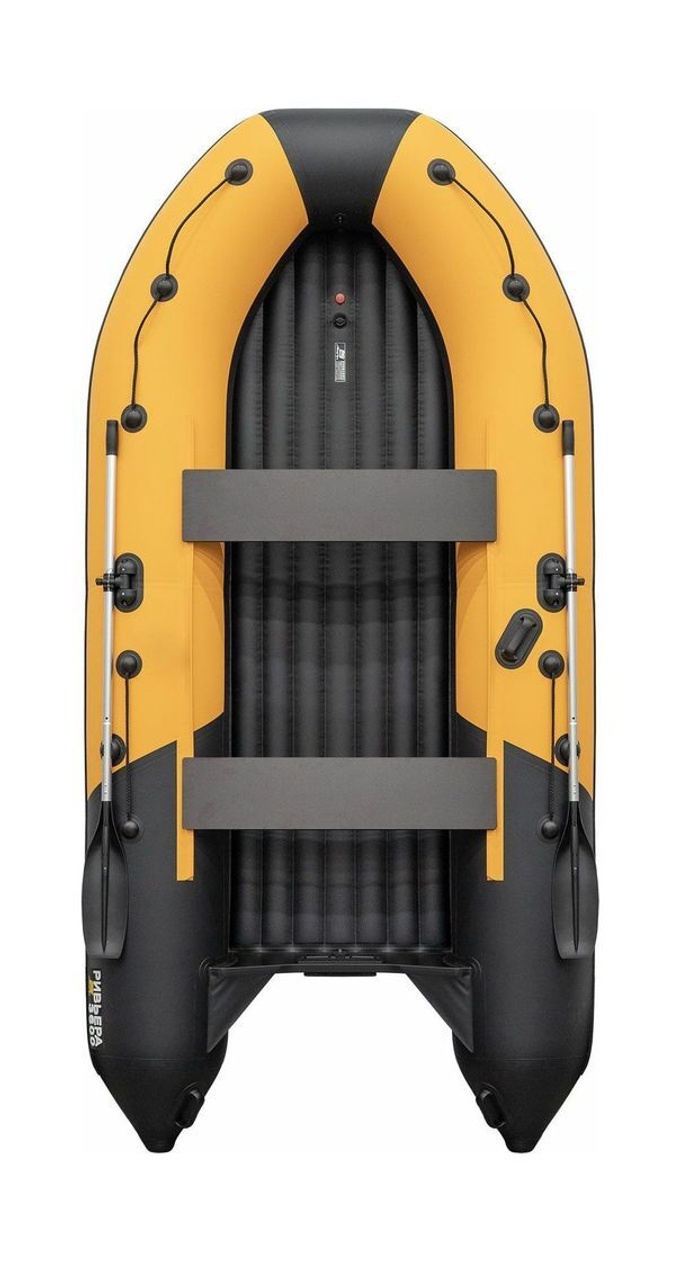 Надувная лодка ПВХ, Ривьера Компакт 3600 НДНД Комби, оранжевый/черный