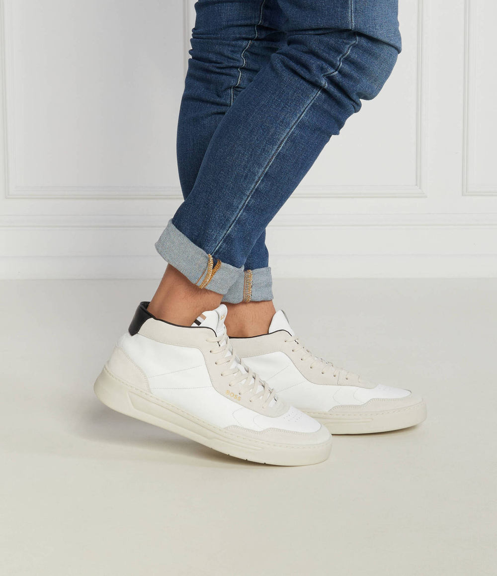 Кожаные кроссовки baltimore BOSS BLACK - белый(50502887)