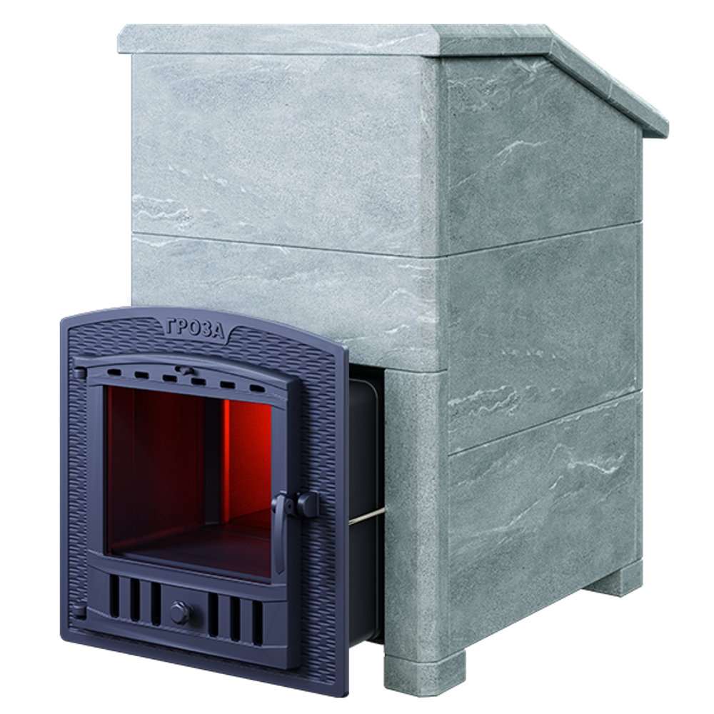 Чугунная печь для бани Комплект Гроза 18 (П2) Президент 850/40 Талькохлорит