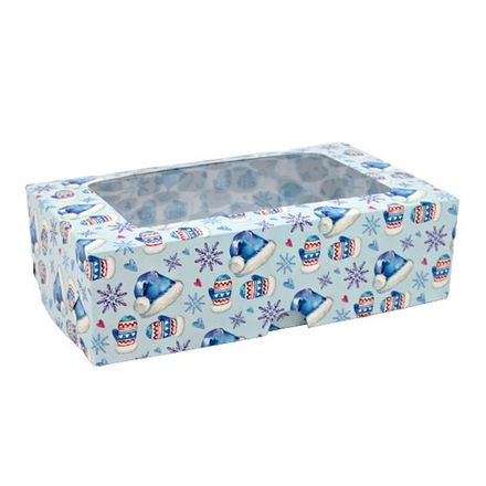 Коробка для зефира с окном "Мороз" 26х16х7,5 см