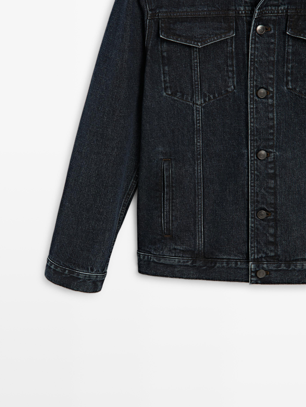 Massimo Dutti Джинсовая куртка с воротником, темно-синий