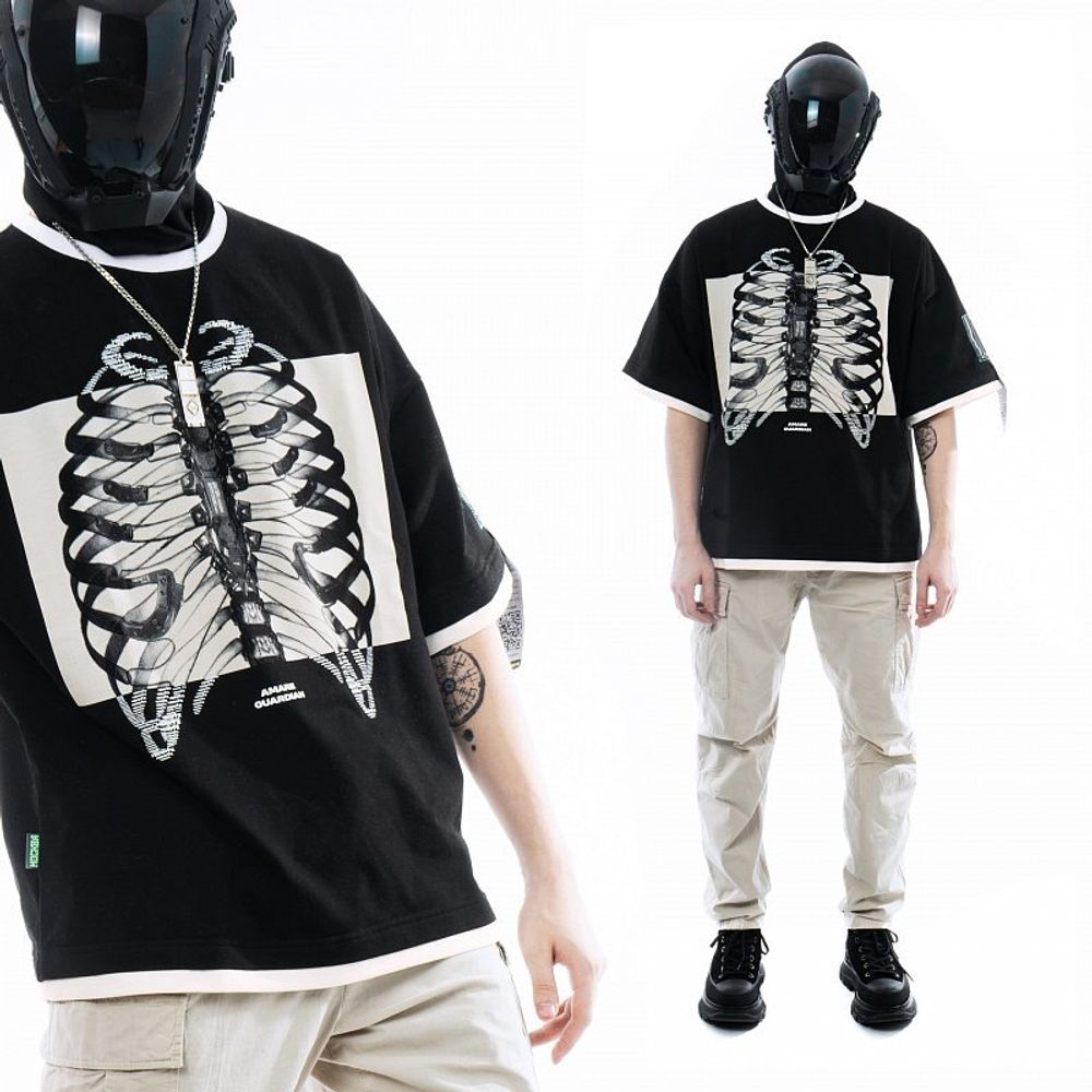 Футболка Heartz «Rays» Layered Kimono Black