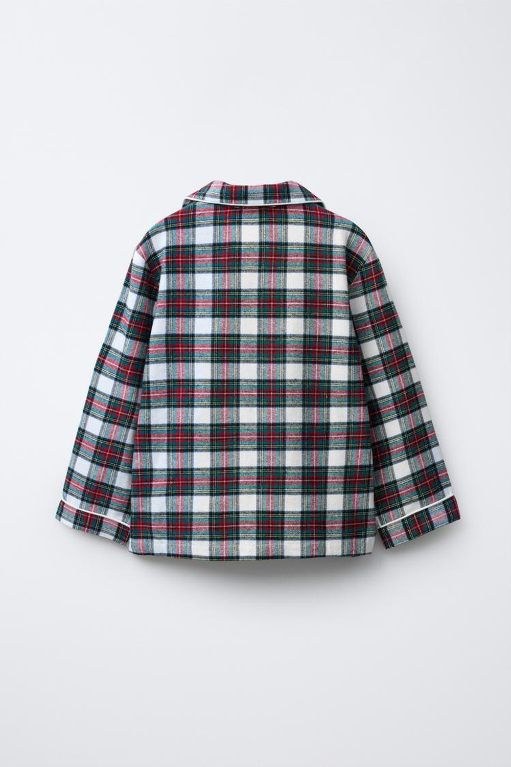 ZARA ФЛАНЕЛЕВАЯ ПИЖАМА В КЛЕТКУ, ЭКРЮ