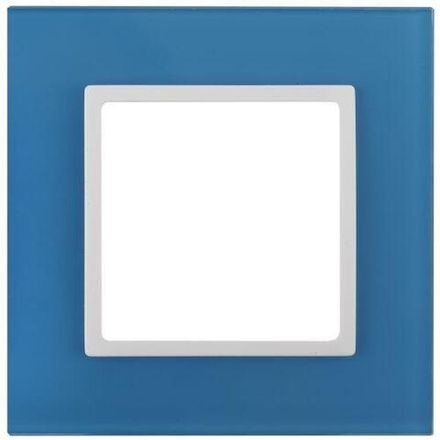 Рамка 1-м 14-5101-28 стекло Elegance голуб.+бел. ЭРА Б0034482