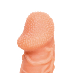 Телесная закрытая насадка 17,6см с венками Kokos Cock Sleeve 006 Size L