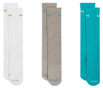 Теннисные носки Nike Everyday Plus Cushioned Training Crew 3P - разноцветный