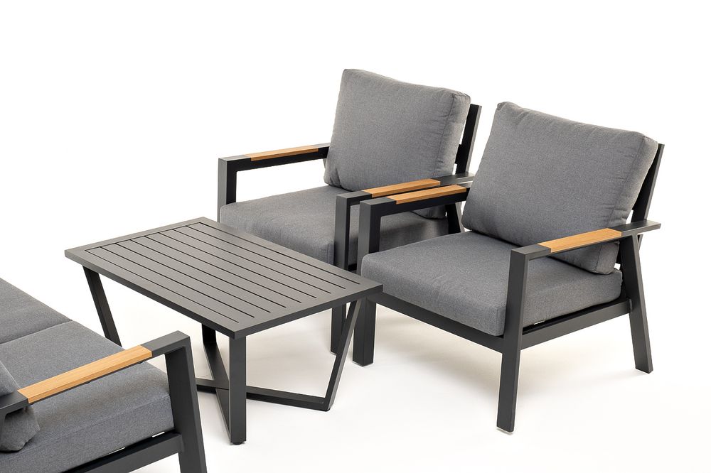 "Орхидея" лаунж-зона 4-местная из алюминия, цвет темно-серый