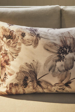 ZARA HOME ХЛОПКОВЫЙ ЧЕХОЛ ДЛЯ ДЕКОРАТИВНОЙ ПОДУШКИ С ЦВЕТОЧНЫМ ПРИНТОМ, РОЗОВЫЙ