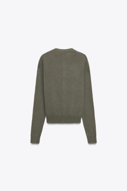 ZARA КАРДИГАН ИЗ 100% КАШЕМИРА, ЗЕЛЕНЫЙ