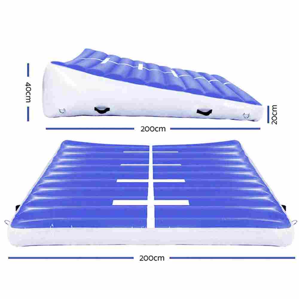 Надувной гимнастический мат-коврик «Старт» для занятий 2×2×0,4 м, тёмно-синий