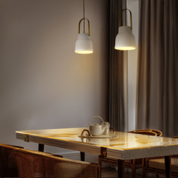 799013 Подвес CERAMO 1х12W E27 ЛАТУНЬ/БЕЛЫЙ