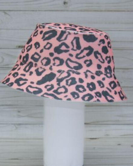 Шапка банная "Панама" с принтом "Розовый леопард", войлок,ПП005