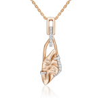 Подвеска «Загадочность» из комбинированного золота с натуральными топазами white