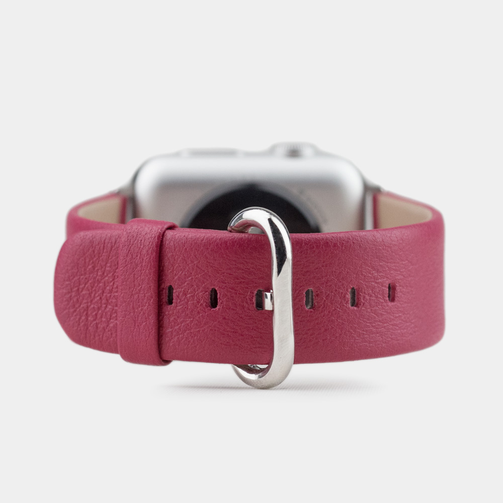 Ремешок кожаный для Apple Watch 42/44mm Classic цвета фуксии