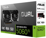 Видеокарта ASUS GeForce RTX 5060 TI DUAL OC (DUAL-RTX5060TI-O8G)