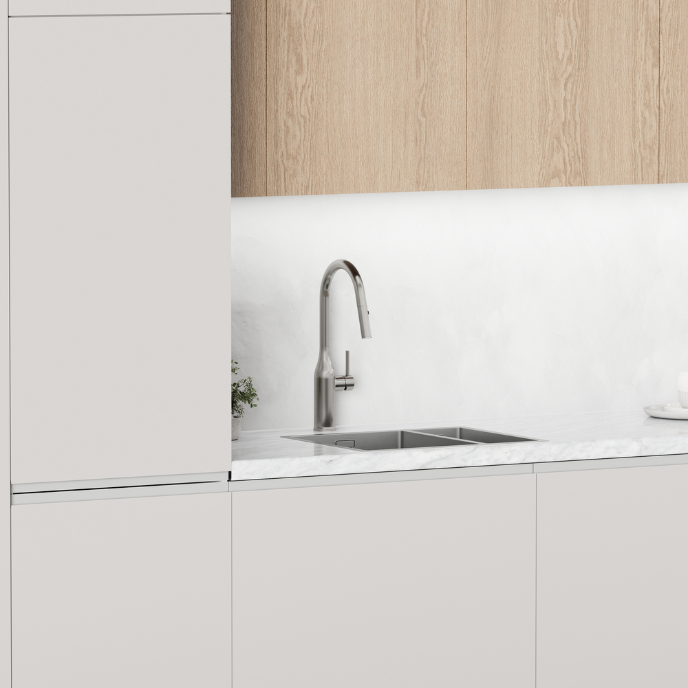 Смеситель для кухни Sancos Grand с вытяжным изливом, цвет нержавеющая сталь, арт. SC4002BNG