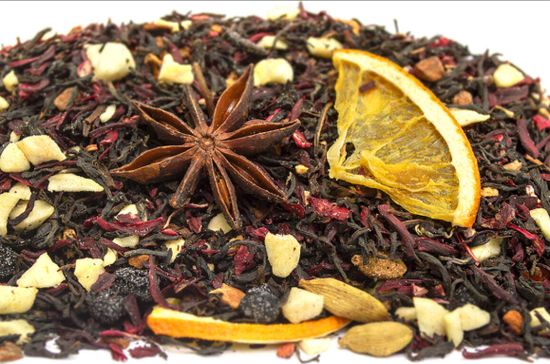 Чёрный чай листовой пряный Согревающий глинтвейн, 80г