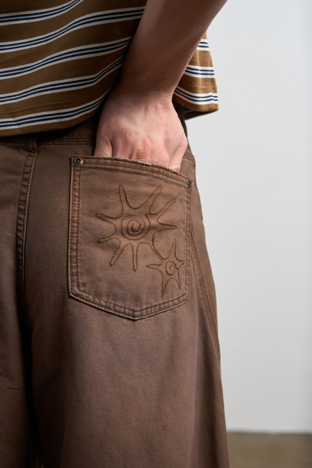 Брюки Nothomme Monterest Retro Washed Curved Blade Wide-Leg Pants "Dark Brown" Women's