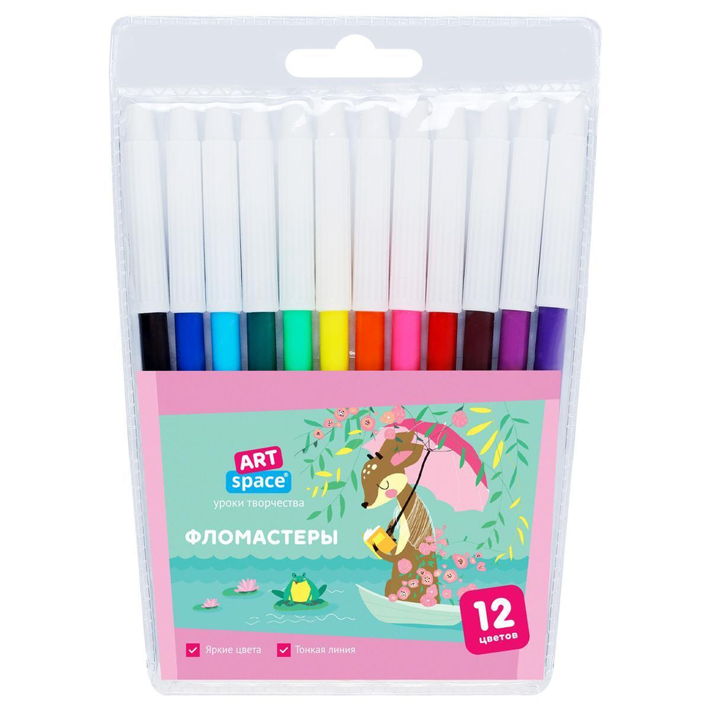 Фломастеры 12цв., ПВХ "Рассказы" (Спейс)