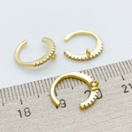 Кафф, позолота, фианиты, размер 13*1,5 мм, цена за 1 шт