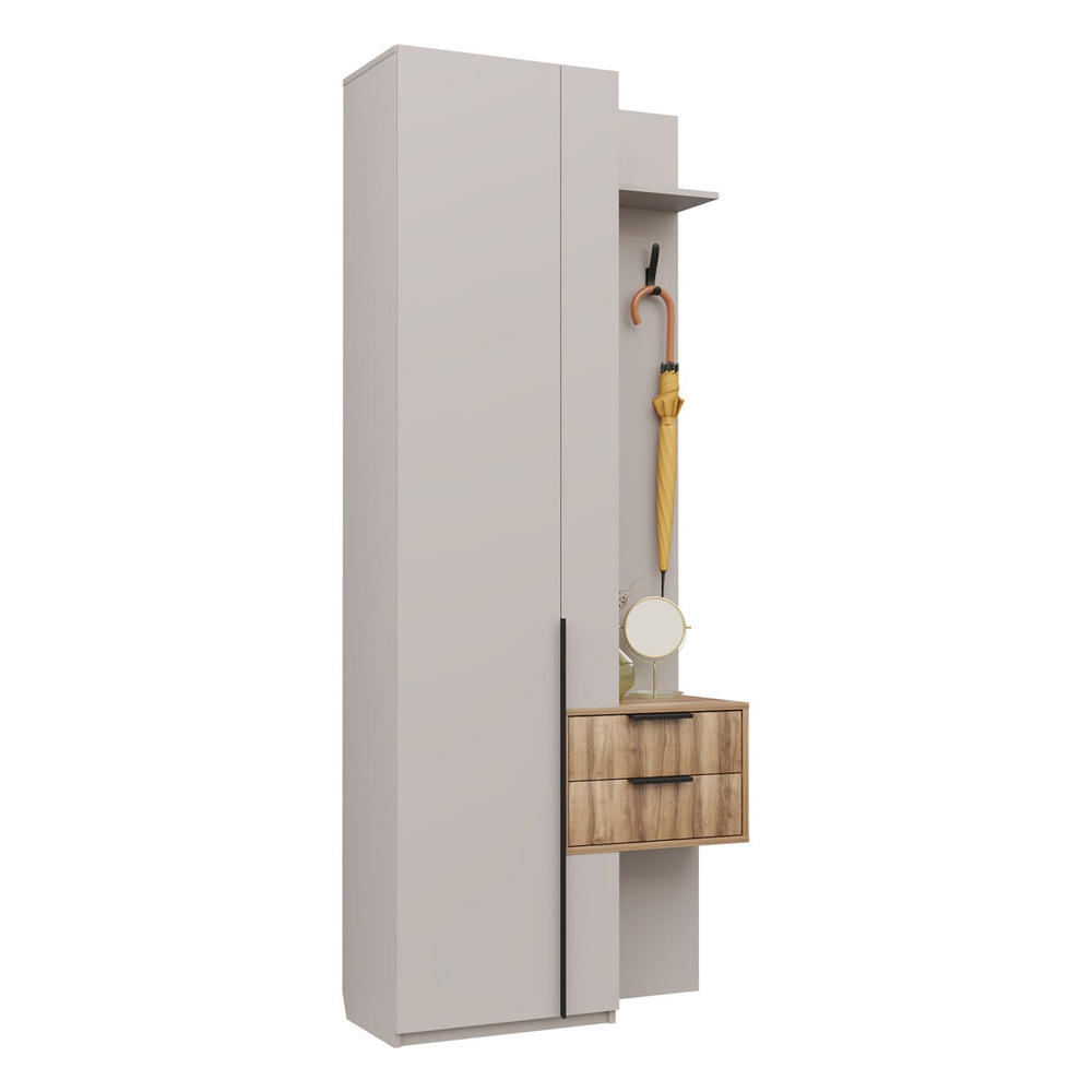 Прихожая с вешалкой и ящиками Кашемир/Авелано Чарли левый 90х35х220 см