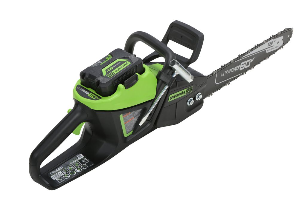 Цепная пила аккумуляторная Greenworks GD60CS25k4 Арт. 2008907UB, 60V, 40 см, бесщеточная, 2500 Вт, с 1хАКБ 4 Ач. и ЗУ