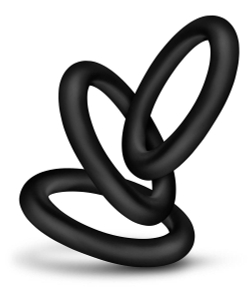 Набор из 3 черных эрекционных колец Black Small Penis Rings