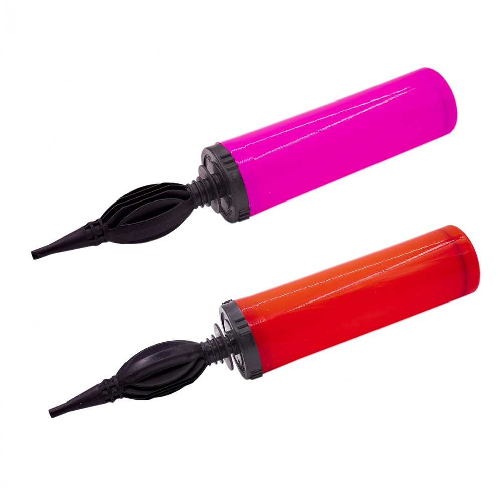 Насос для воздушных шаров Alingar, ручной, двухходовый, 28 см, ассорти, "Яркий микс" (неон желт и роз)