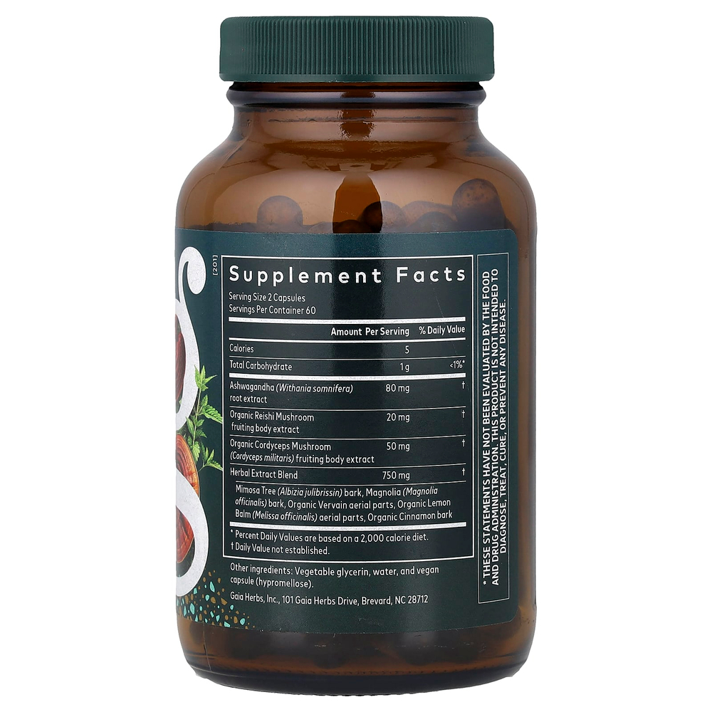 Gaia Herbs, Adrenal Health®, восстановление во время сна, 120 капсул Liquid Phyto-Caps®