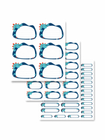 Наклейки для школы Динозавр (синий), 56 шт