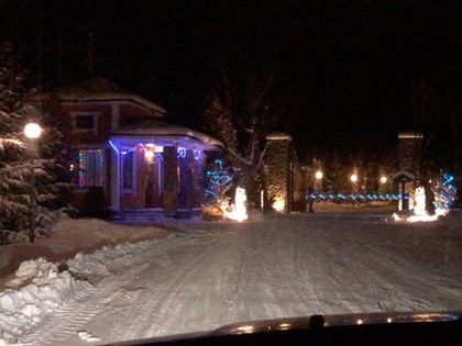 Въездная группа «Романовского Парка» украшена к Новому году