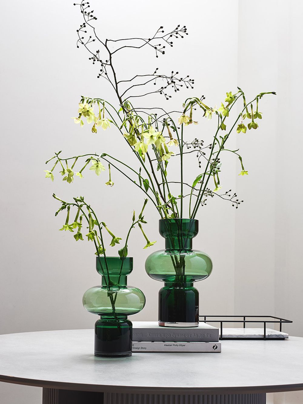 Ваза Florum, 30 см, изумрудная